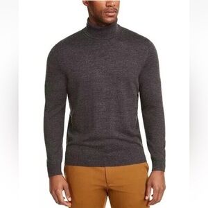 Club Room Men's Merino Wool Blend  Gray Turtleneck Sweater  XL NWT  New